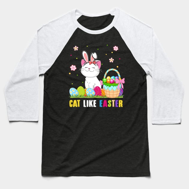 Cat Like Easter Funny Baseball T-Shirt by Manonee